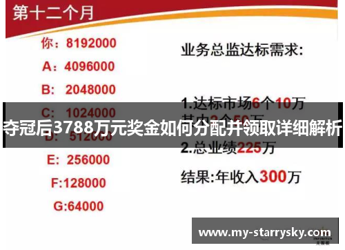 夺冠后3788万元奖金如何分配并领取详细解析